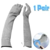 1 Pair Cut Resistant Sleeves Safety Anti-Puncture Full Finger Gloves Breathable Long Arm Cover Protector for Arm Work Protection 1