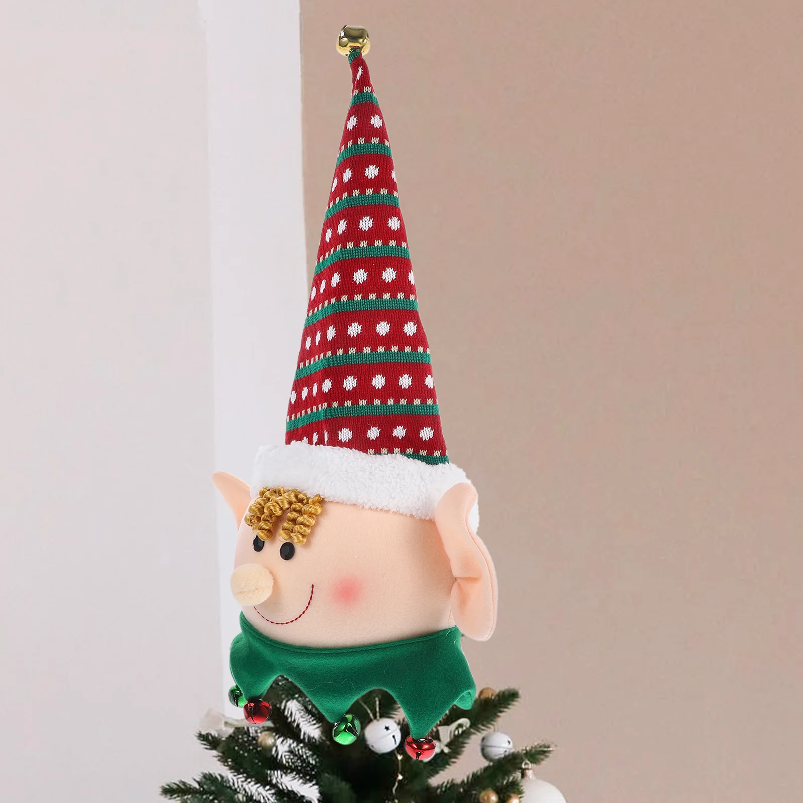 

Рождественский эльф, Топпер, украшение для рождественской елки, восхитительное украшение для куклы-эльфа, праздничное украшение для вечеринки