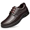 Handmade Leisure Men Shoes New Trendy Minimalist Work Shoes With Lace Up Middle-Aged Dad Formal Casual Business Leather Shoes