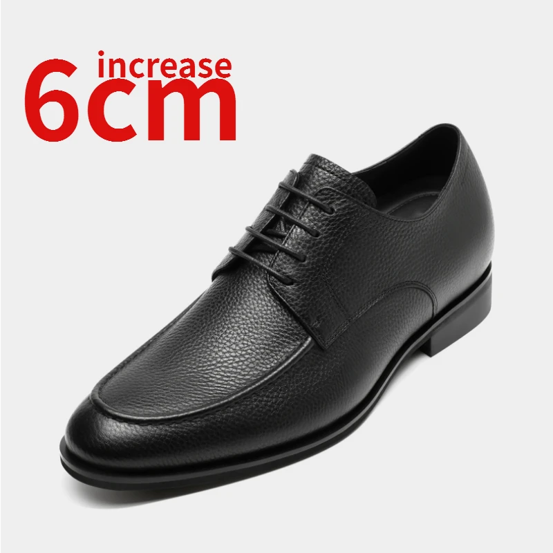 

Height Increasing Shoes for Men 6cm Genuine Leather Business Invisible Heightening Men's Dress Shoes Genuine Leather Derby Shoe