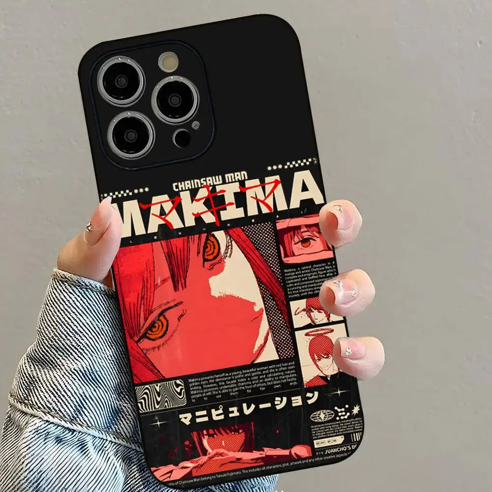 M-Makima Chainsaw Man Matte Silicone Soft Phone Case - Stylish and Durable Protection