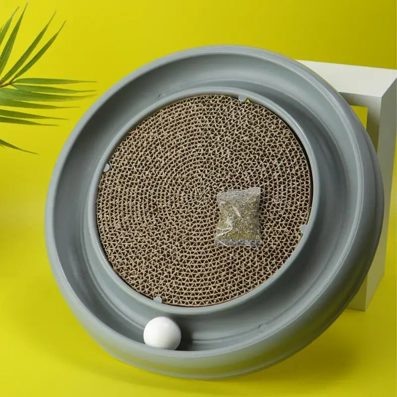 Cat Scratchers For Indoor Cats 2 In 1 Corrugated Paper Flying Disc Scratcher Mat Colorful Thick Cat Scratcher Mat Floor