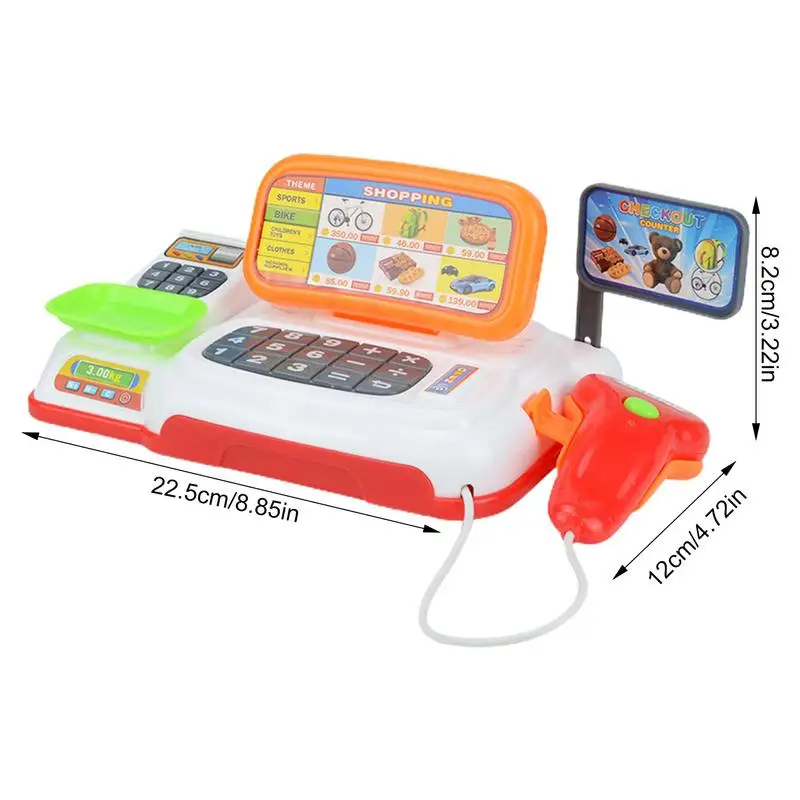 Cash Register Toy Cashier Pretend Play With Calculator Colorful Children's Supermarket Checkout Role-Play Cashier Set For Kid Bo 6