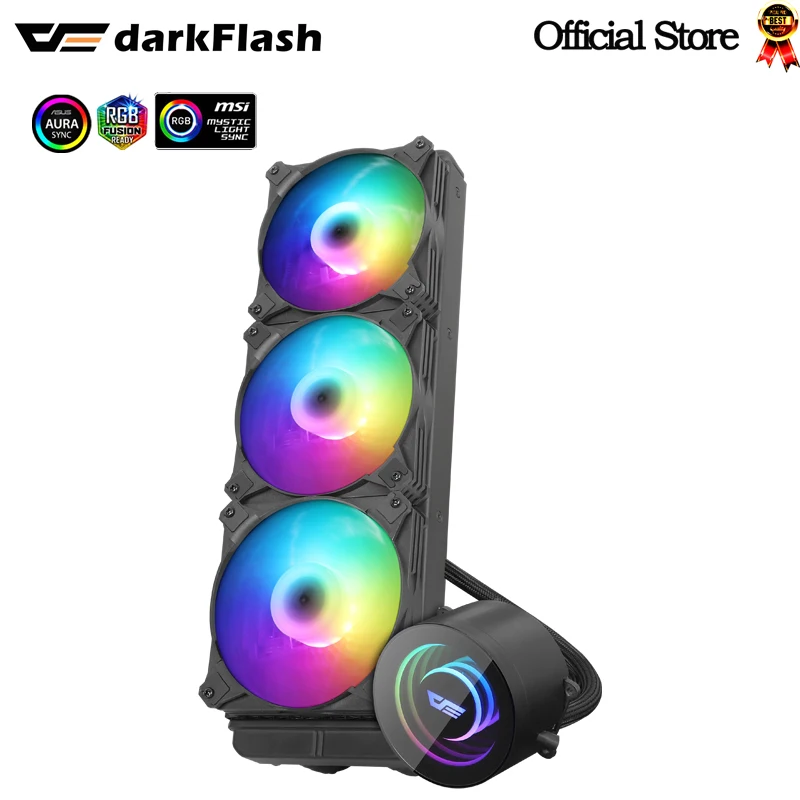 Кулер darkflash 360 с водяным жидким охлаждением радиатор ЦП 4 контакта ШИМ RGB