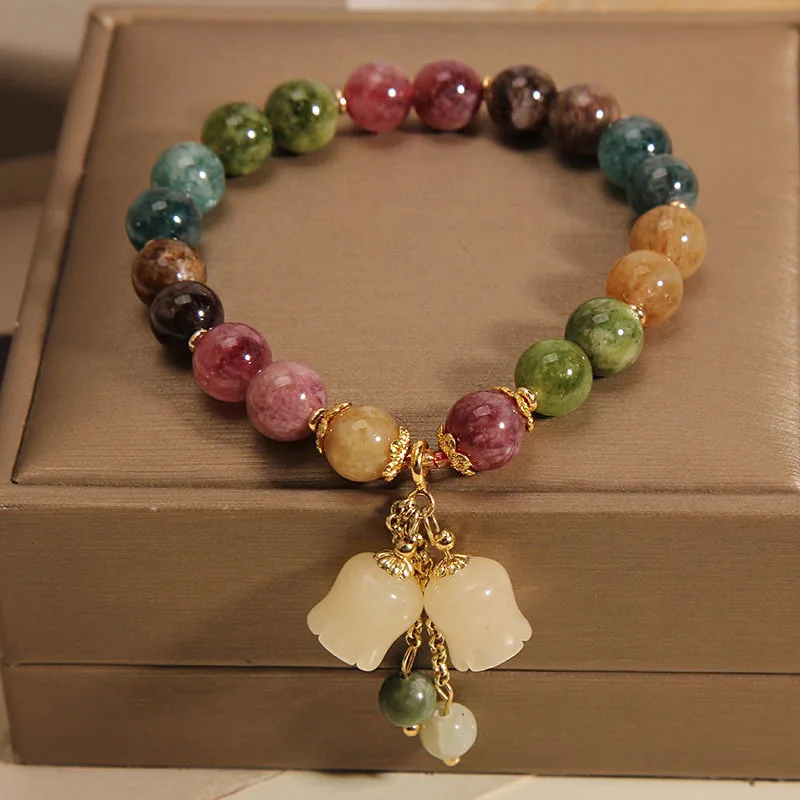 Beaded Orchid Pendant Bracelets for Women Girls Jewelry Gifts