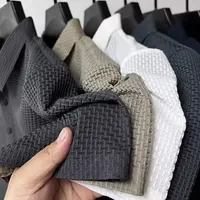 Nouveau T-shirt Polo d'été pour homme à manches courtes ajouré en soie glacée respirante, style professionnel, vêtements de marque pour homme 2