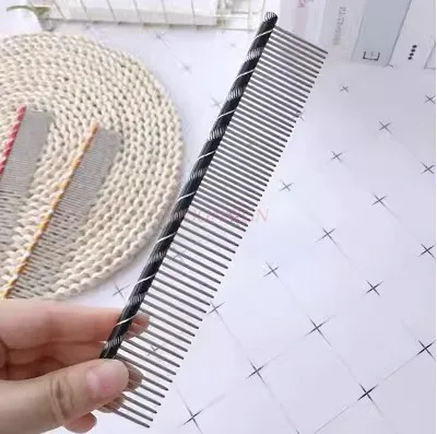 

Расческа из нержавеющей стали для домашних животных, тканевая Расческа с длинными волосами для кошек и собак, Расческа с золотым узлом