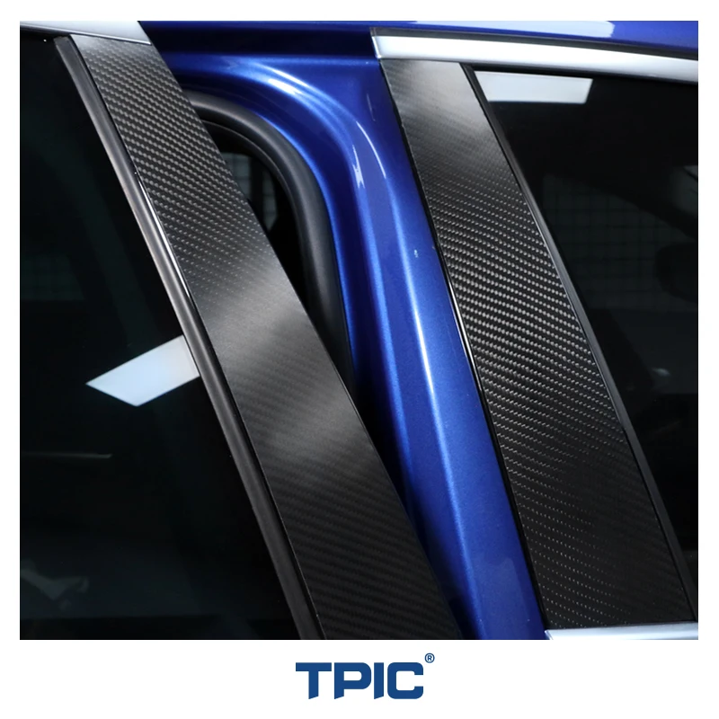 TPICCarbonFiberCarWindowBCPillarsStickersTrimCoversAuto