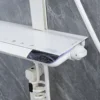 White Piano Bathroom Digital Shower Set 12 Inch Rain Shower Head Hot Cold Bathroom Faucet Square Digital Piano Shower System Arm 4
