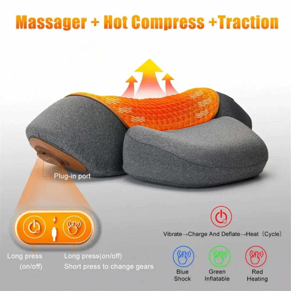 BLANC-Masseur magnétique à impulsions pour le cou et le dos, outil de Relaxation et de
