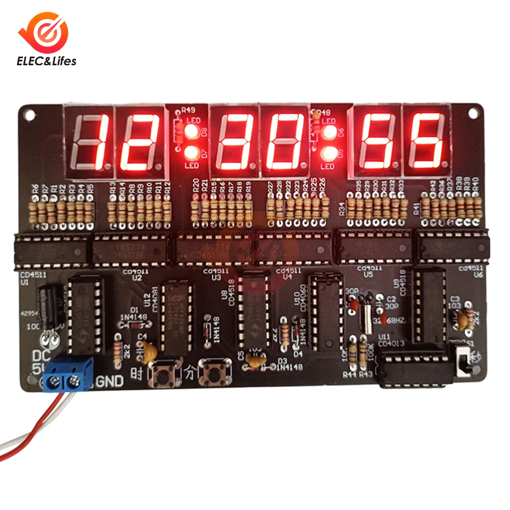 DC-4-5V-5-5V-6-bit-Digital-Circuit-Clock-Kit-Electronic-Clock-Teaching ...