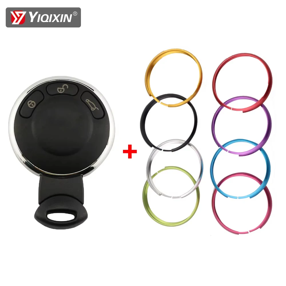 YIQIXIN Aluminiowa obudowa kluczyka samochodowego Pierścień ochronny Ozdoby na klucze do BMW Mini Cooper Clubman Countryman R56 R57 R58 R60