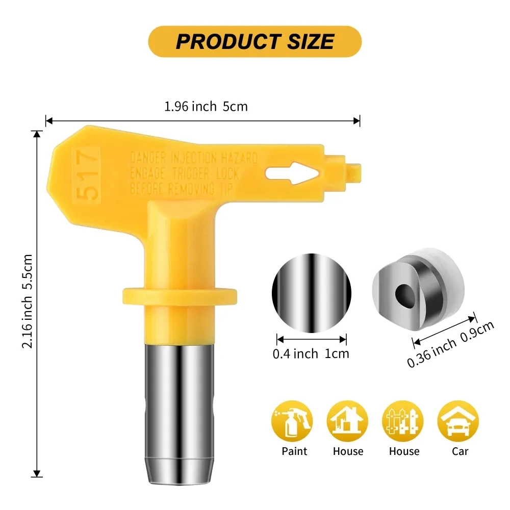 Airless Spray Tip Nozzle 209 - 655 High Pressure Airless Paint Spray Gun Nozzle Paint Sprayer Tool Three colors available