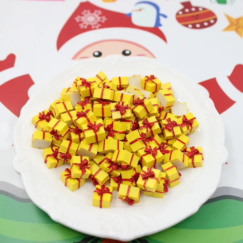 Mini Christmas Gift Box Set - Resin Decorative Accents