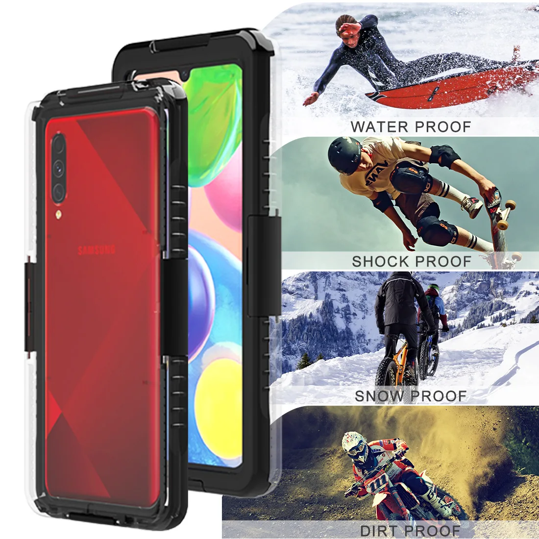 

For Samsung Galaxy A20S A42 5G A21S A30S A50S A31 A51 A71 IP68 Waterproof Mobile Phone Case Underwater Diving Snowproof Cover