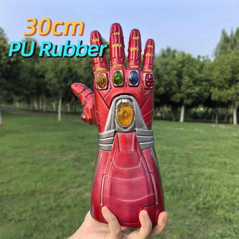 Superhero Gauntlet Golden Gloves with LED Light - Action Figure Cosplay Props and Halloween Gift