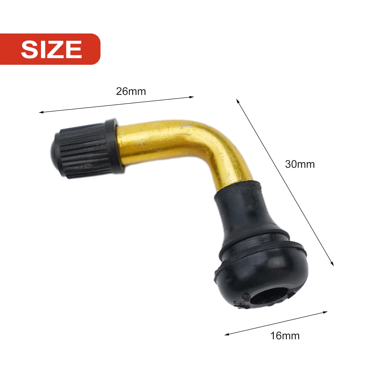 Description Picture 5 of item10 Inch Balance Car Electric Scooter Valve Long-lasting Performance Rubber And Aluminum Alloy Snap-in Base 90 Degrees Bent
