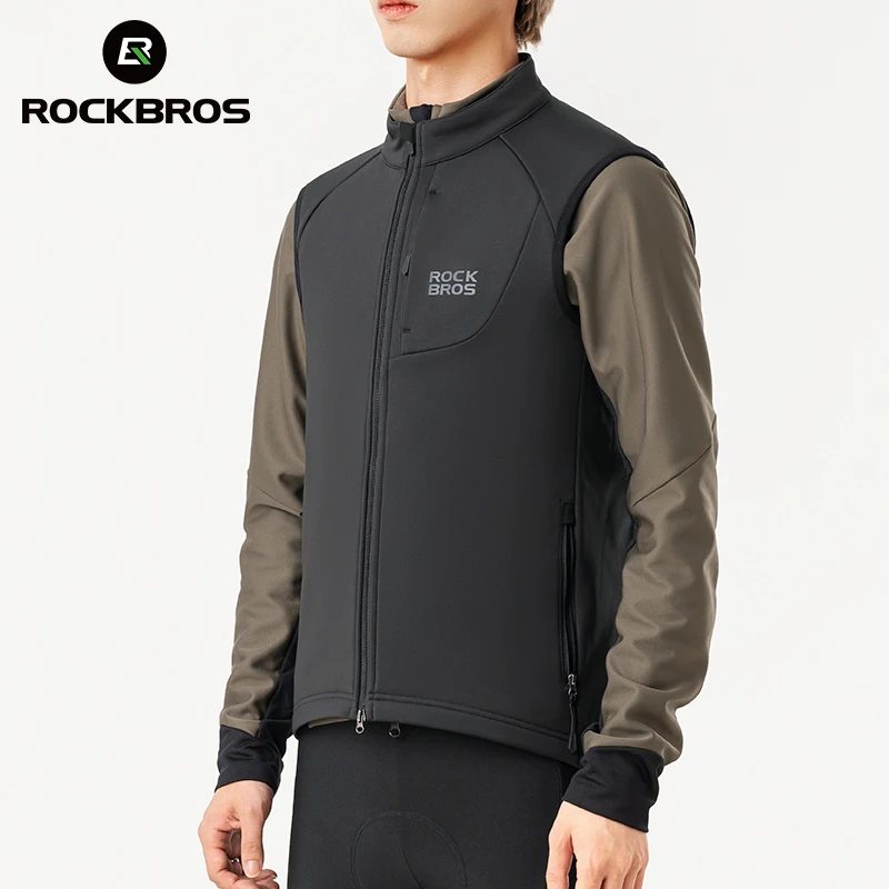 ROCKBROS Kerékpározás Alsóing Felmelegedés polár szélálló Alsóing fleece-lined MTB Bicaj Bicikli Öltözet Ujjatlan Kerékpározás kabát téli Őszies