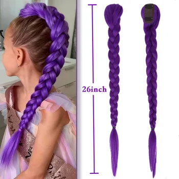 Purple Braided Clip-In Ponytail 1