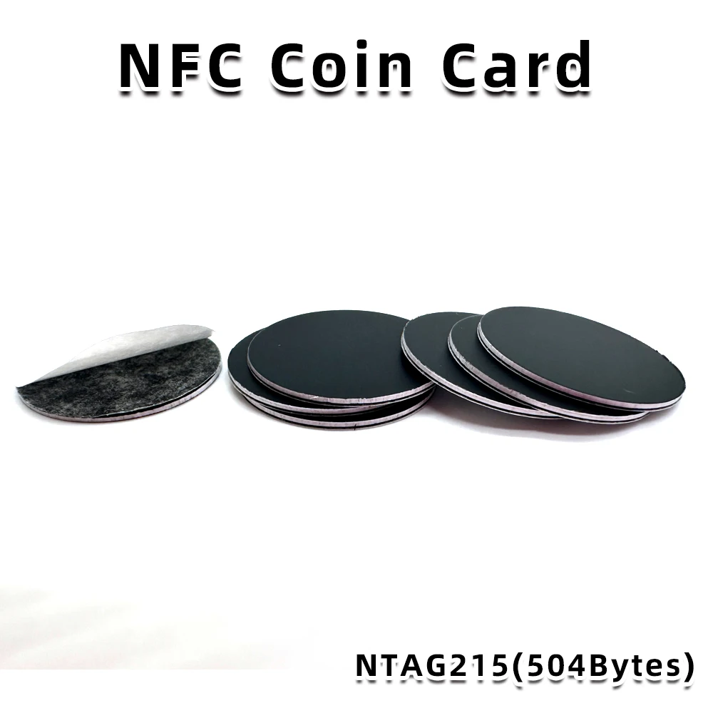 Black Ntag 215 Tags NFC Phone Available RFID Stickers Adhesive Label NFC Ntag215 Self-adhesive Tag 13.56MHz ISO14443A Sticker 2