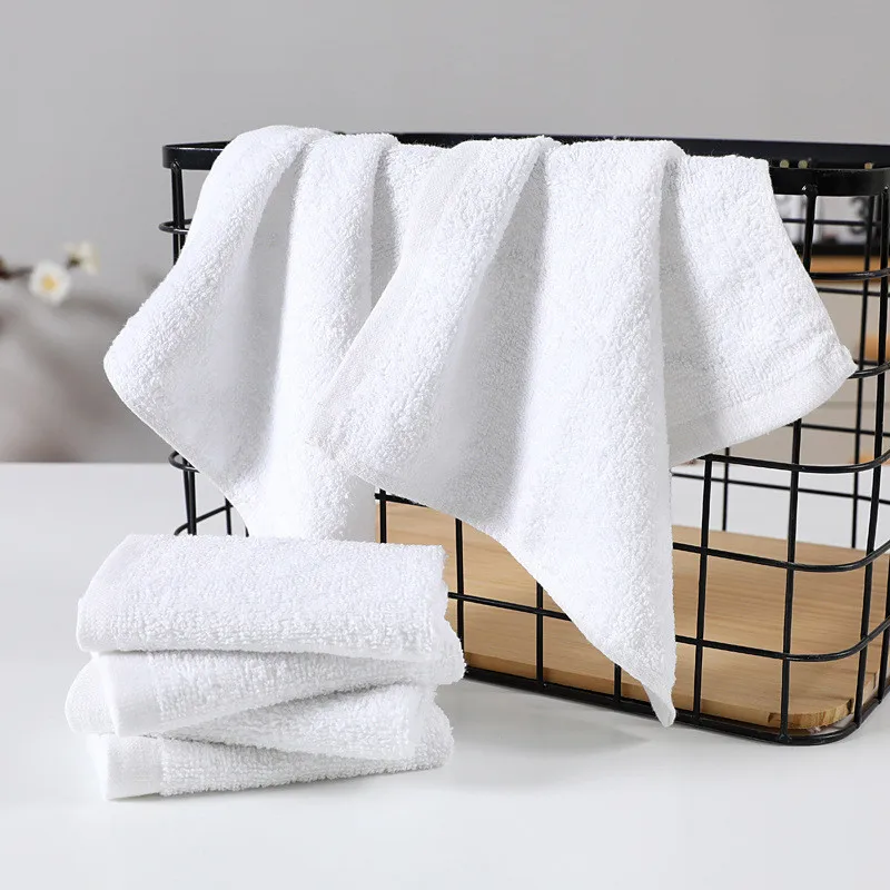 

4Pcs 28x28cm Small Square White Soft Terry Cotton Soft Absorbent Hotel Multifunctional Cleaning Hand Towel