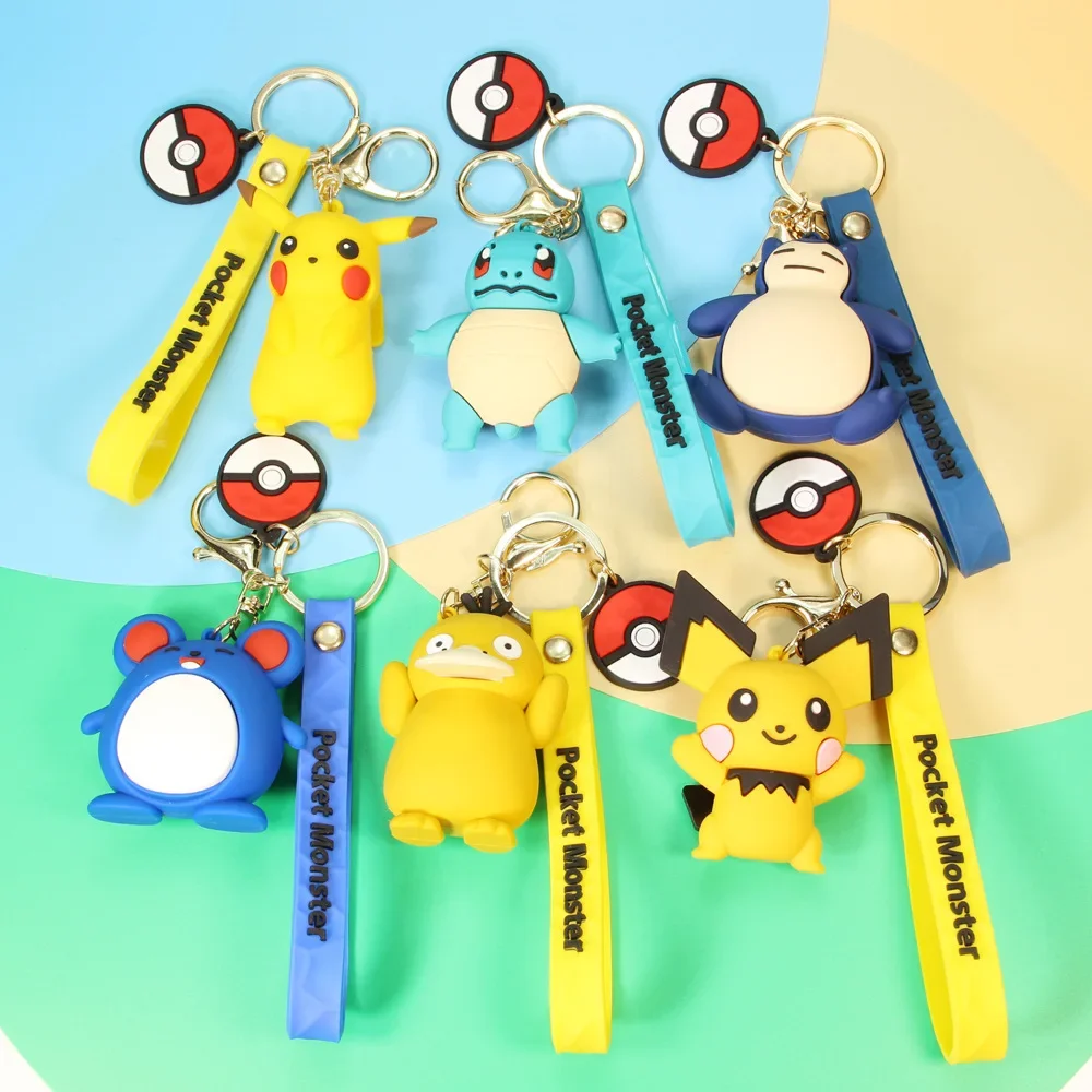 

Pokemon Kawaii Anime Cartoon Series Pikachu Psyduck Grookey Pichu Creative cute girl key chain student schoolbag pendant gift