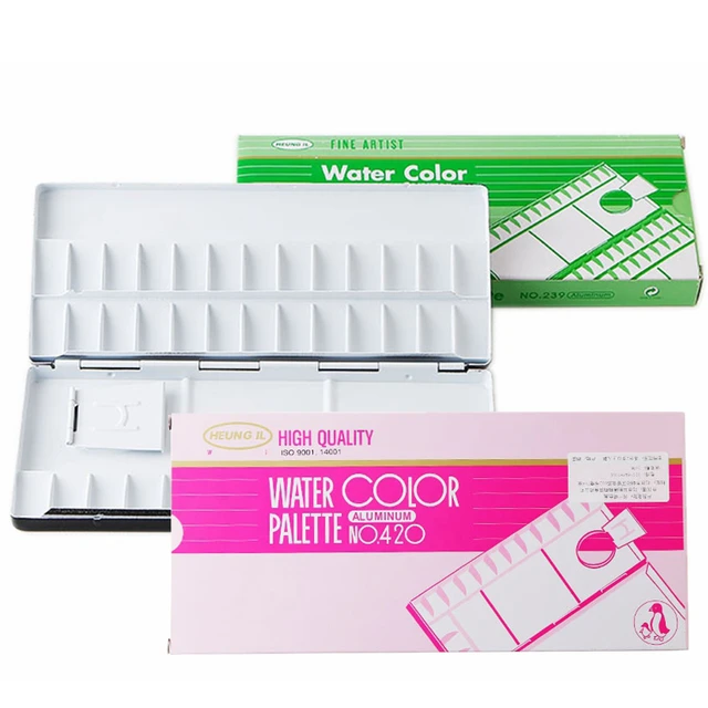 Holbein Paint Tray Palettes, Folding Plastic Watercolor Palette Paint  Holder Tray Painting Supplies Paint Mixing Palette