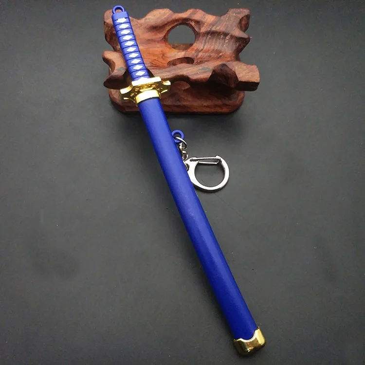 Mini Sword Keychain Eight Color Roronoa Zoro Buckle Toolholder Scabbard Katana Sabre Car Keyrings