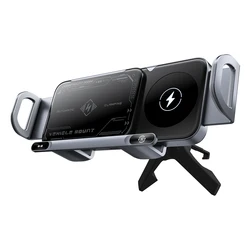 Universal Wireless Car Charger Stand with Fast Charging & Adjustable Phone Holder (Grey)