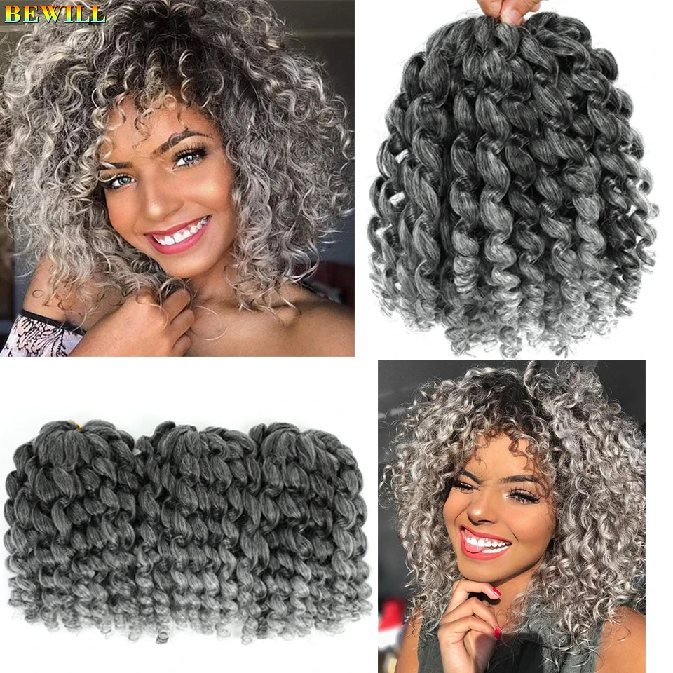 Wand Curl Crochet Braids Hair Jamaican Bounce Wand Curls Crochet Hair 8 Inch Synthetic Afro Crochet Braid Hair For Black Women 4