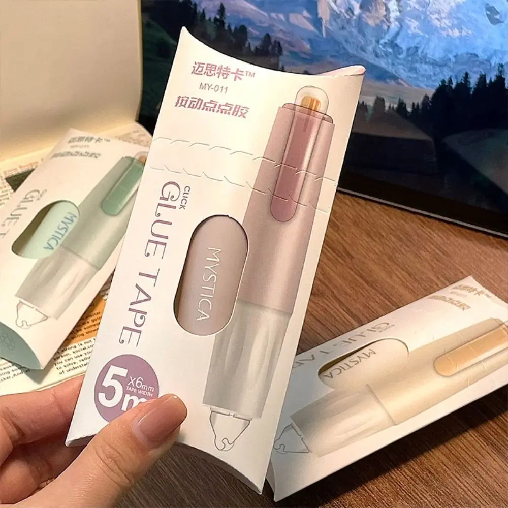 360도 회전 도트 접착제 테이프 펜 모양 프레스 유형 양면 접착 테이프 DIY 스크랩북 대용량