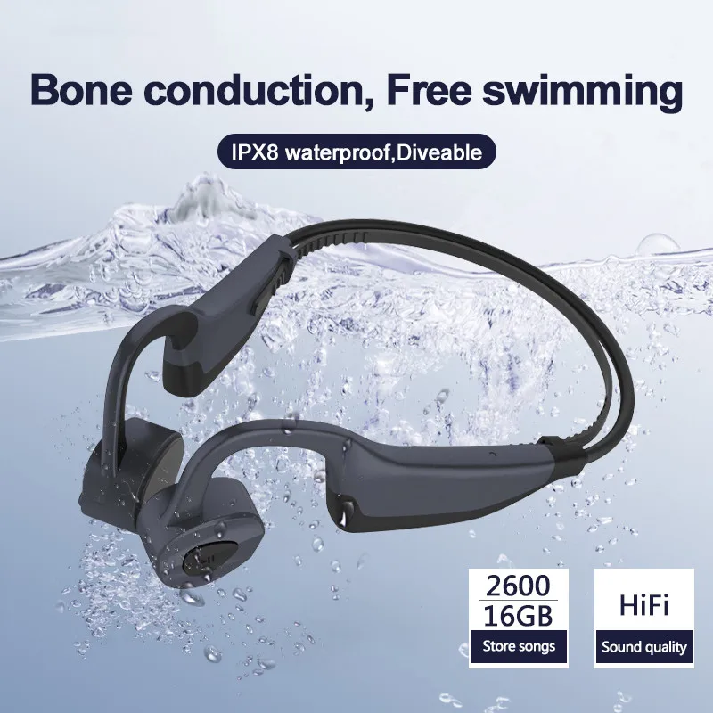 

For XIAOMI Swimming Bone Conduction Headphones Bluetooth Wireless Earphone 16GB MP3 Player IPX8 Earbuds Fitness Sport Headset