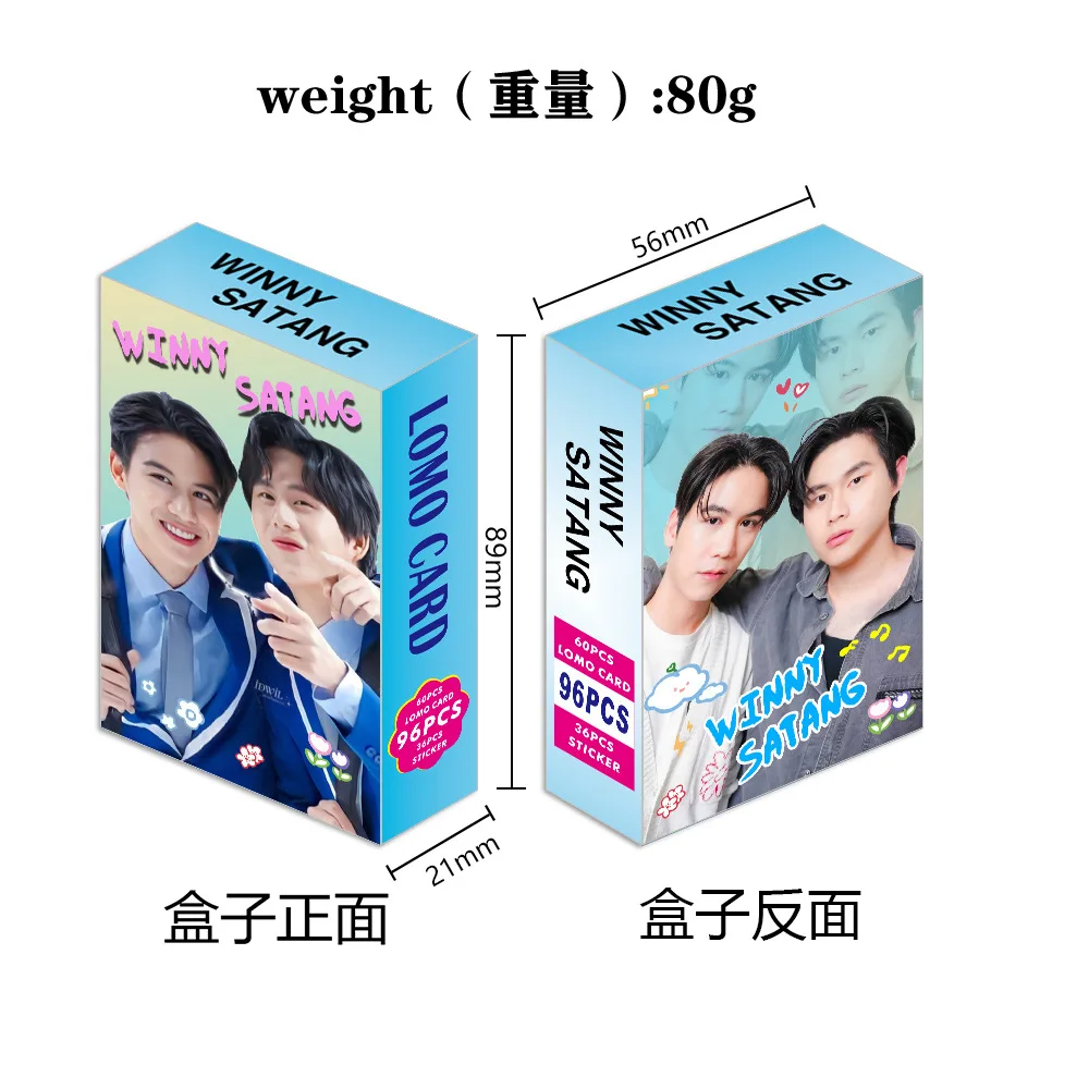 태국 스타 WinnySatang 레이저 로모 카드, Winny & Satang 스타 피규어, HD 포토카드 스티커, 팬 컬렉션 선물, 96 개/세트