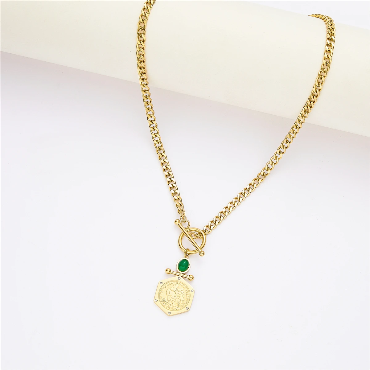 LUIZADA Wedding Jewelry Set for Women Portrait Coin Stainless Steel with Necklace Earrings Bracelet bridal jewelry sets