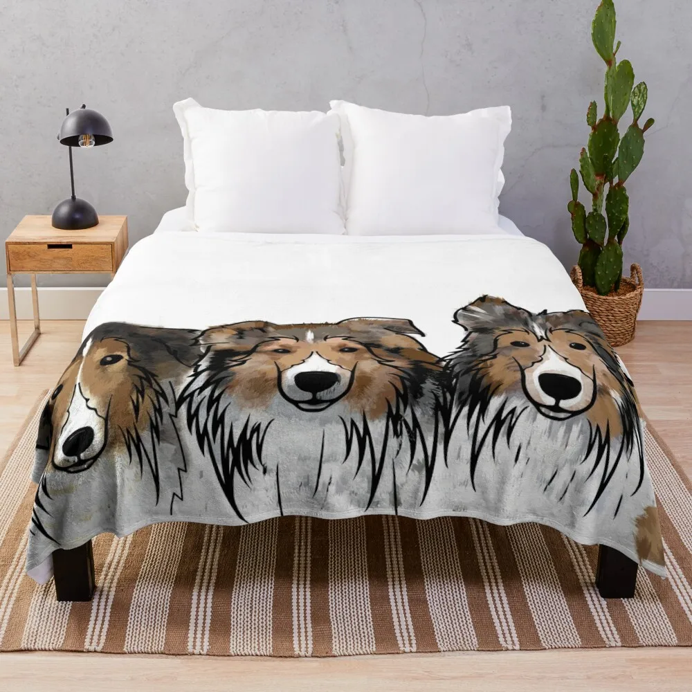

3 Shelties Throw Blanket cosplay anime Blanket Sofa Soft Blanket
