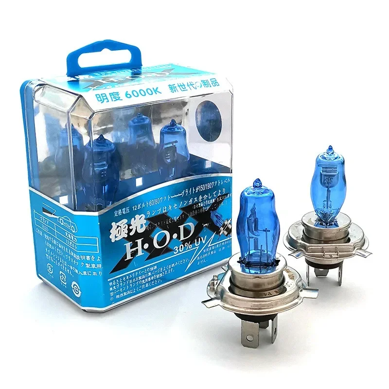 

6000K H4 Headlight Bulbs, Car Halogen Lamp Replacement with Hi/Lo Beam, Fits H1 H3 H7 H8/H9/H11 9005/9006/880/881/H27, 2 Pack