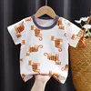 Summer 0-4Y Children Top for Cartoon Bears 2025 Baby Clothes Cotton Graphic T Shirts Boys Wear Tees Korean Kids Girls Clothes 4