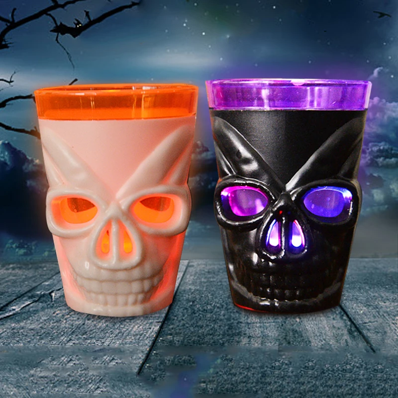 

Halloween LED Skull Cup Glow In The Dark Skeleton Luminous Water Drink Cup For Halloween Party Home Bar Decoration Supplies
