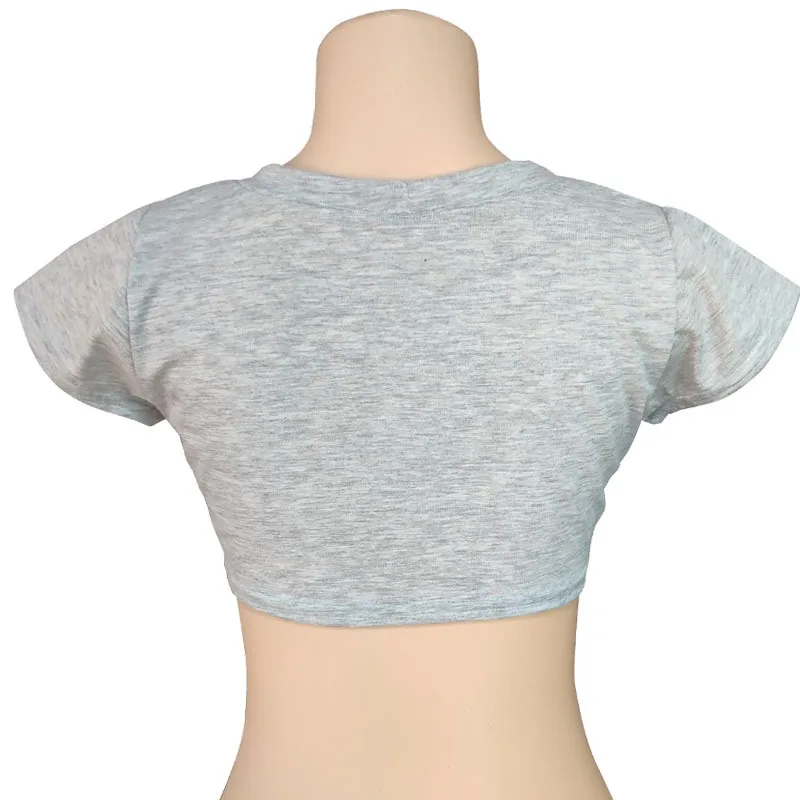 Women Cropped Tank Tops Low Cut Short Sleeve