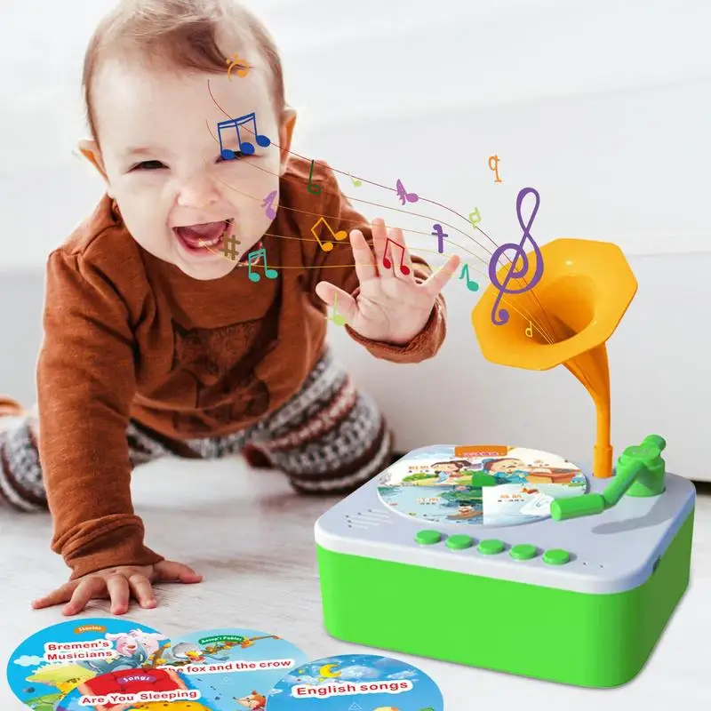 Children's Phonograph Story Music Player Music Box Storyteller Gramophone Sensory Storytelling Toys For 3 Years Boys Girls 2