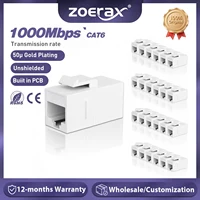 ZoeRax RJ45 CAT6 Keystone Coupler Female to Female Insert Coupler, UTP CAT6 Keystone Inline Coupler White