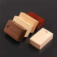 5PCS Solid Natural Wood Unfinished Storage Box With Sliding Top For Necklace Ring Gift Box USB Decorative Gift Wooden Case Box 1