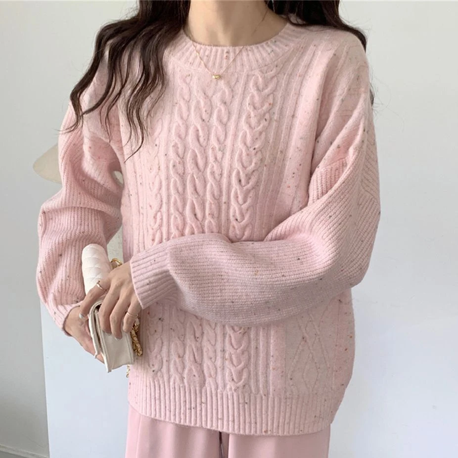 PLAMTEE High Quality Outerwear New Women Sweaters Autumn Sweet 2022 Girls Knitted Streetwear Thicken Pullovers Hot Jumpers green cardigan