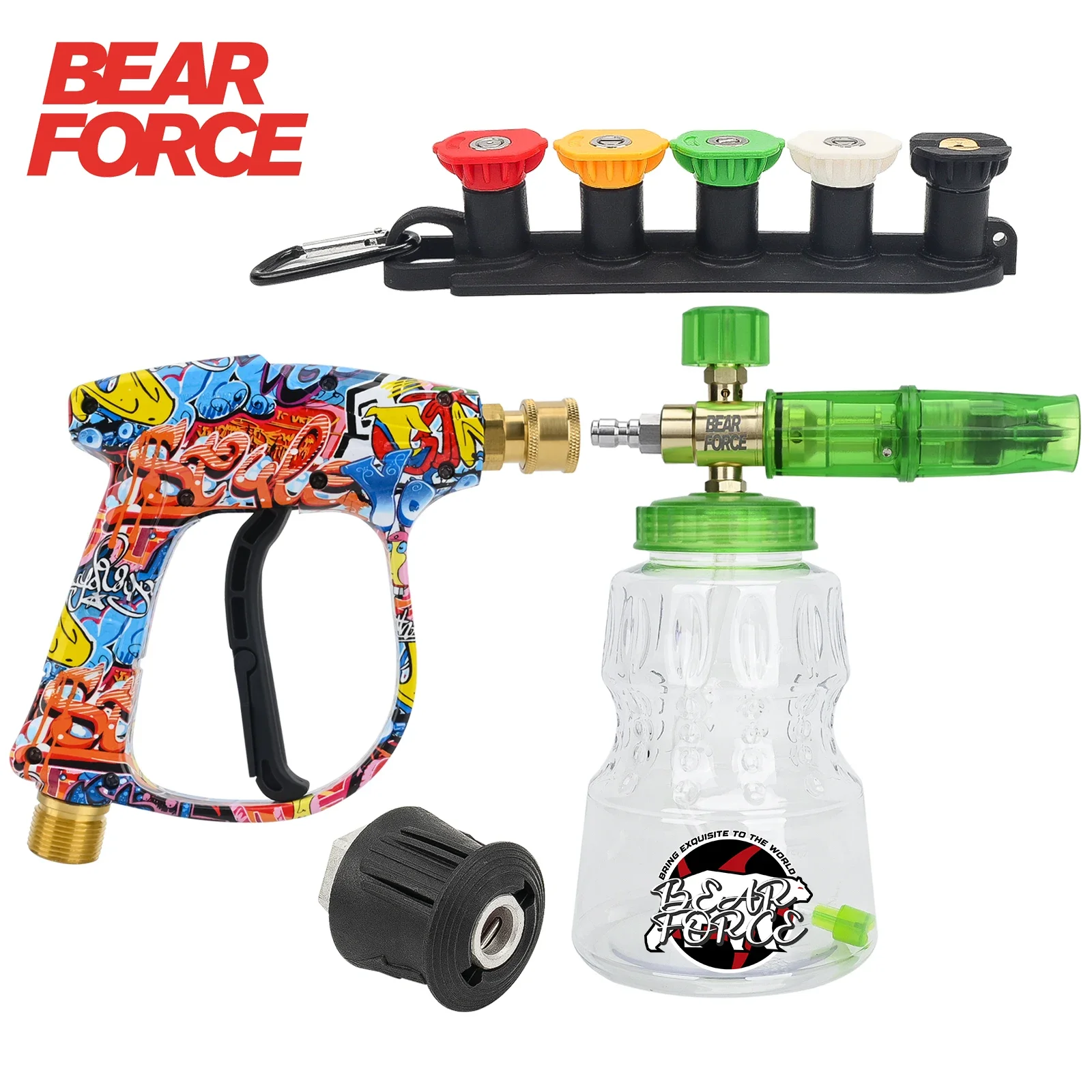 Water Gun Pressure Washer Kit for Car Cleaning Hose Connector for Karcher Nilfisk Parkside Bosch Quick Connector Nozzles