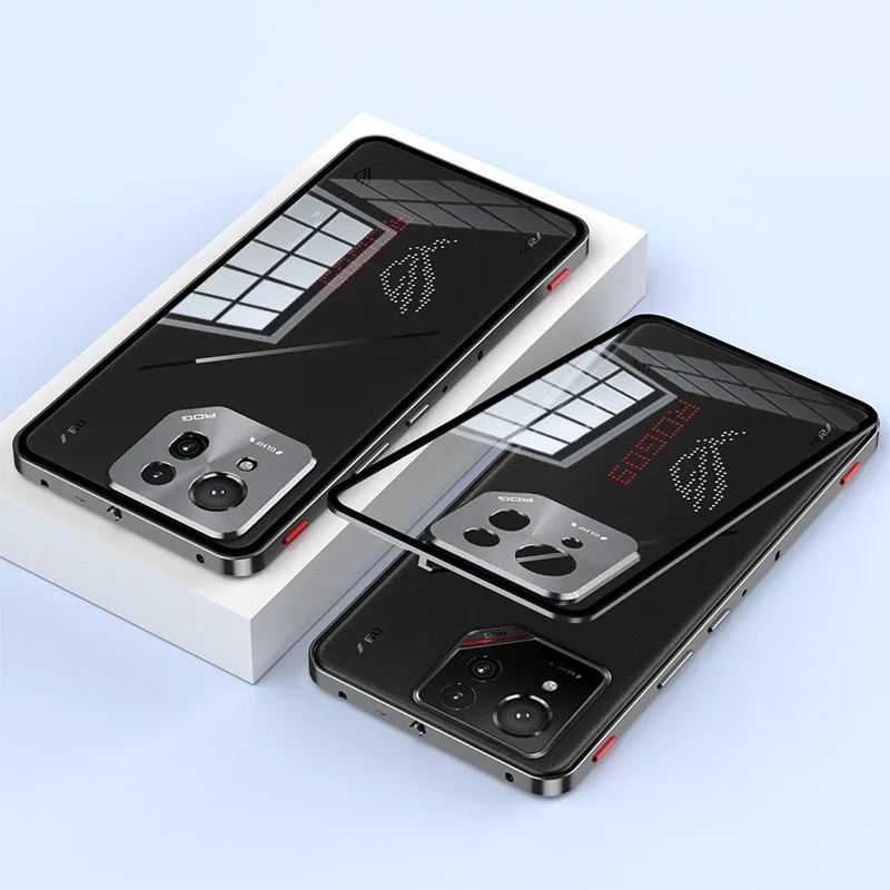 Aluminum Alloy Glass Magnetic Shock-proof Phone Case with Two-in-one Design