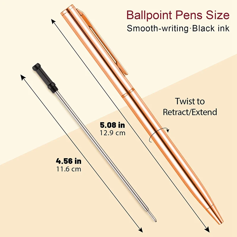 금속 볼펜 슬림 개폐식 볼펜, 블랙 잉크 금속 펜, 웨딩 비즈니스 사무실 학생용, 9 개