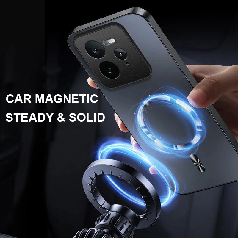 Magnetic Matte Silicone Shockproof Case with Wireless Charging Compatibility