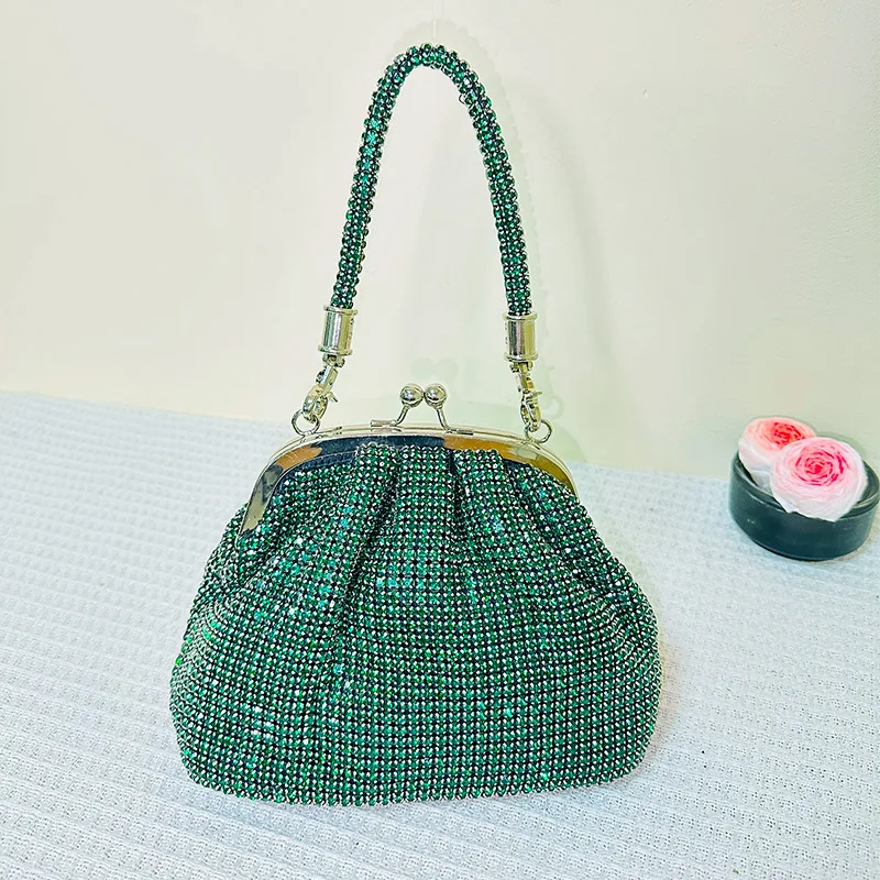 thumbnail image 1 of JIOMAY Bolsos de mano para fiesta Bolsos de diseñador de lujo Bolsos de moda para mujer Bolso de diamantes de imitación brillantes Bolso elegante portátil de plata para eventos, 1 of 5