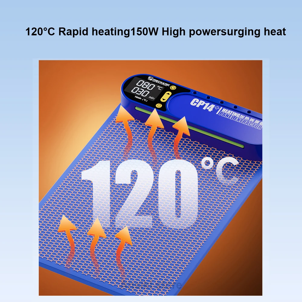 MECHANIC CP14+ 14인치 LCD 스크린 분리기 히팅 패드 150W 고속 가열 휴대폰 수리 도구 (LED 조명 포함)