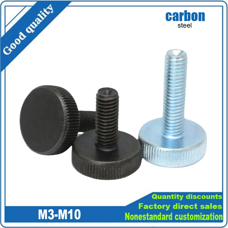 Knurl Flat Head Hand Tighten Thumb Screws - Toolless Adjust Thumb Bolts